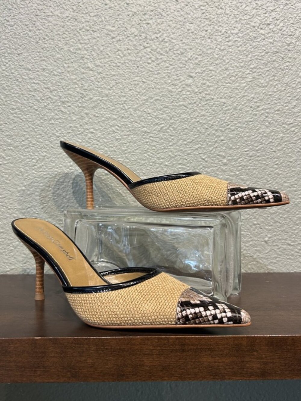 Jeffrey Campbell Parse Tan Canvas Brown Python